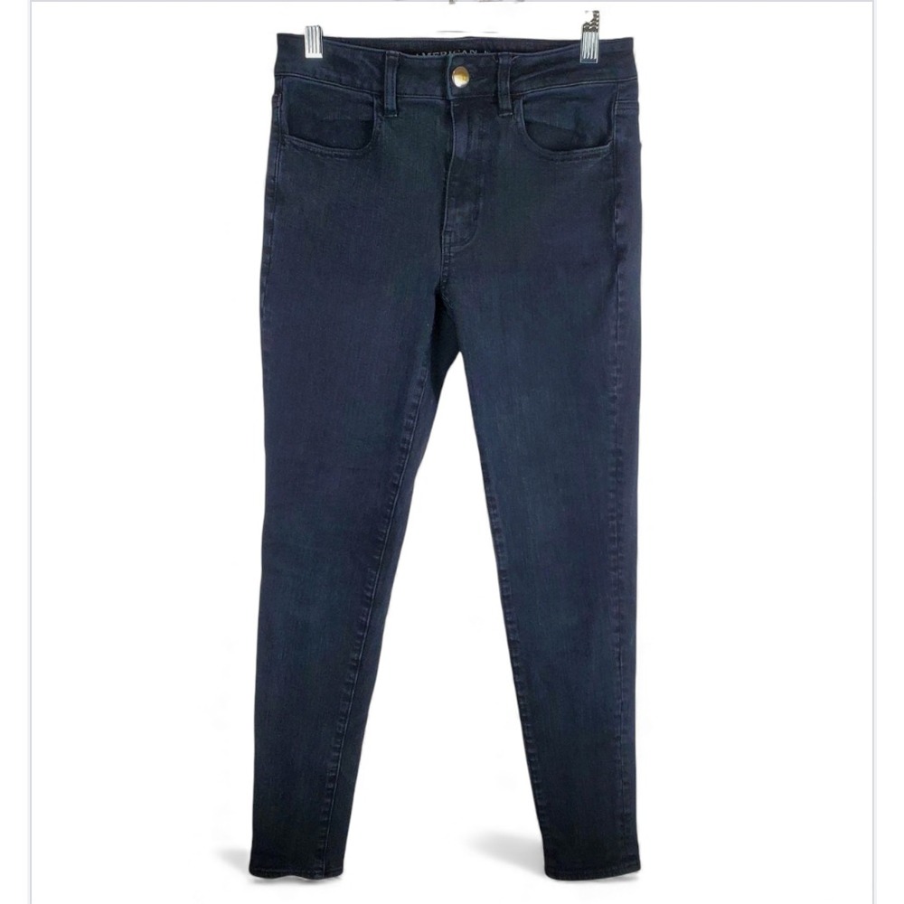 AMERICAN EAGLE OUTFITTERS Hi-Rise Jegging Jeans Black 360 SUPER STRETCH sz 2-Reg